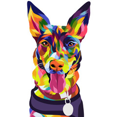 Obraz premium Dog cat colorful illustration