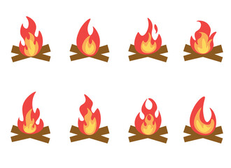 campfire vector graphic design isolated on white background 