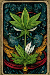 marijuana leaves tarot card