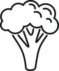 Cute broccoli icon outline vector. Vegetable cabbage. Sweet salad