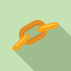 Interface chain icon flat vector. Web link. Internet button