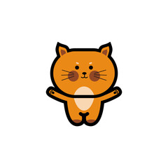 Cute orange kitten cartoon concept, orange cat vector