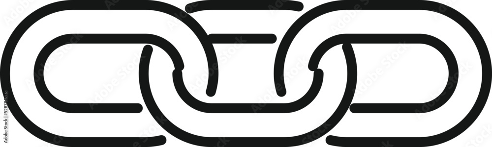 Poster chain link icon outline vector. computer button. internet network