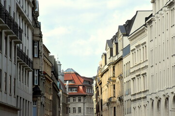 Fototapeta na wymiar Hausfassaden in der Altstadt von Leipzig