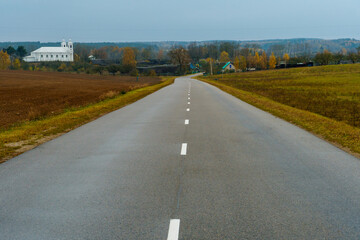 New modern asphalt in rural areas. High-quality conditions for business development in the field of cargo transportation and logistics.