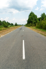 New modern asphalt in rural areas. High-quality conditions for business development in the field of cargo transportation and logistics.