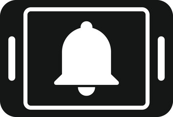 Fototapeta premium Tablet notification icon simple vector. Button notice. Post pop