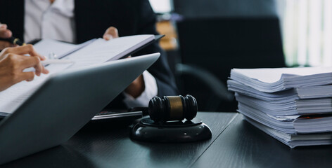 Lawsuit and justice concept, Lawyer working with partner at law