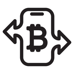 Bitcoin exchange and transfer icon. Send money, vector illustration