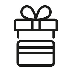 Bonus card icon. Gift credit card with gift box, vector illustration
