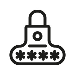 Password field line icon. Pin Code lock vector illustration