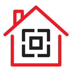 House for Sale icon. Data in QR Code, illustration vector