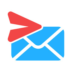 Fast Mail sending icon. Render new email vector illustration