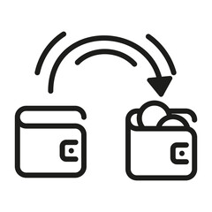 Fast Cash line icon. Money payment transfer outline vector illustration