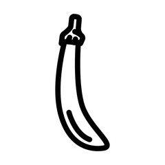 long purple eggplant line icon vector. long purple eggplant sign. isolated contour symbol black illustration