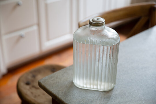 antique glass water thermos