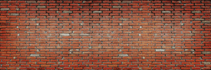 horizontal old brick wall for pattern and background