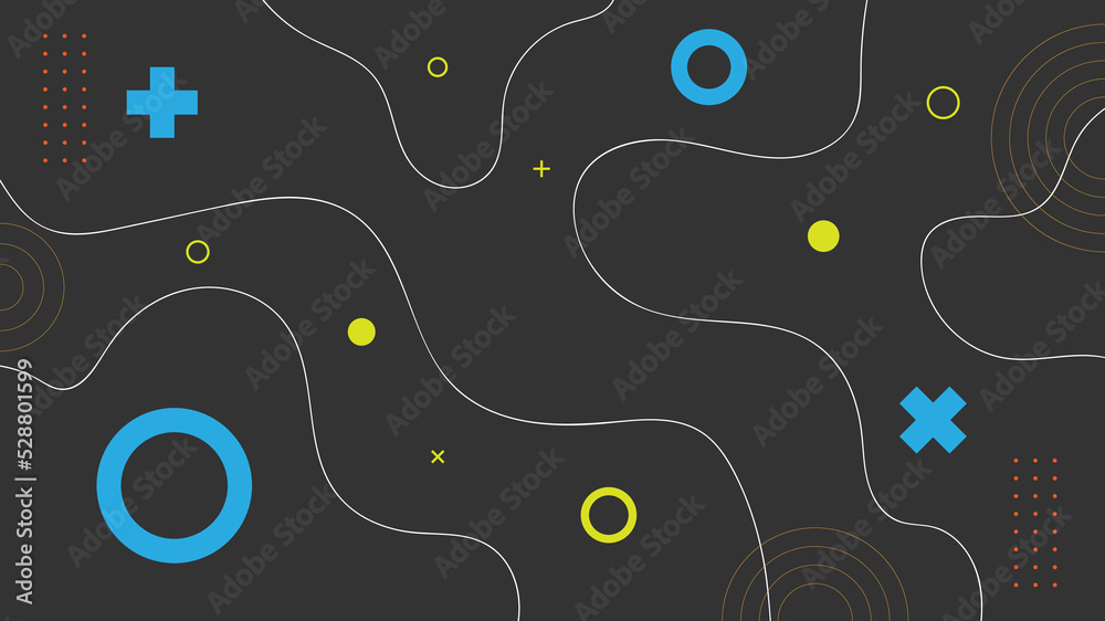 Canvas Prints modern abstract background with retro memphis element and dark gray pastel color