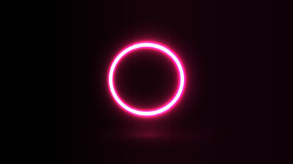 Web Neon figure on a dark background. Two rings. Circles.