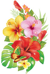 Arrangement from hibiscus flowers
