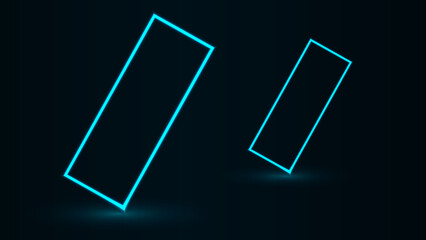 Web Neon figures on a dark background. Two oblique rectangles.