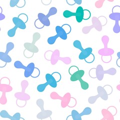 Cartoon baby pacifier seamless toys pattern for kids clothes print and wrapping paper and accessories