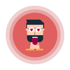 Avatar profile picture icon  including male Vector illustration.