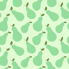 Autumn harvest seamless cartoon doodle pears pattern for wrapping paper and kids clothes print and accessories