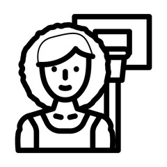 basketball female sport line icon vector. basketball female sport sign. isolated contour symbol black illustration