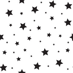 Star icons seamless pattern. Starry sky. Background texture space with stars.