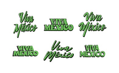 Viva Mexico, traditional mexican phrase holiday. Lettering vector illustration.