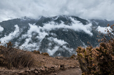 Mountain landscape in the Andes, Peru.
