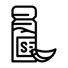 salt garlic line icon vector. salt garlic sign. isolated contour symbol black illustration