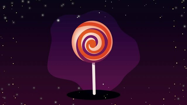 happy halloween animation with lollipop