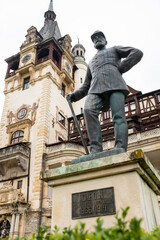 Fototapeta premium King Carol statue at The Peles Castle in Romania