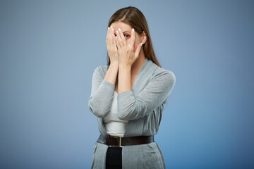 Smiling woman isolated portrait