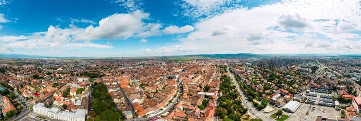 Fototapeta na wymiar Aerial drone view of Cluj centre, Romania