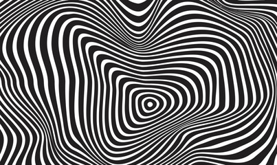 Abstract Minimal curvy lines zigzag pattern with topographic wavy background 
