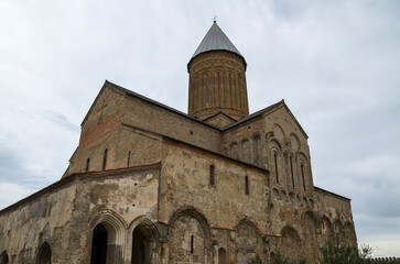 Fototapeta na wymiar Cathedral of St. George at Alaverdi orthodox monastery in Kakheti region, Georgia