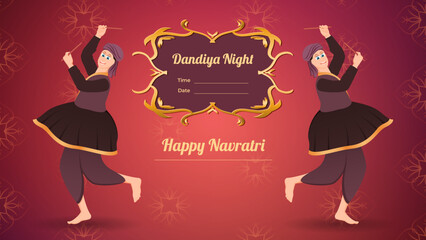 Obraz na płótnie Canvas Dandiya vector banner, Happy Navratri.