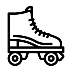 roller skates kid leisure line icon vector. roller skates kid leisure sign. isolated contour symbol black illustration