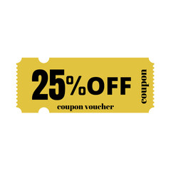 25% big sale discount, special offer,(Black Friday) coupon voucher number tag vector illustration. Twenty-five 