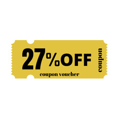 27% big sale discount, special offer,(Black Friday) coupon voucher number tag vector illustration. Twenty-seven