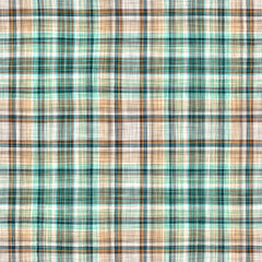 Teal rustic coastal beach house check fabric tile. Seamless sailor flannel textile gingham repeat swatch.