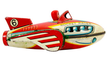 retro rocket toy transparent 