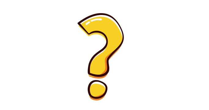 question mark hand drawn animation