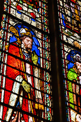 stained glass window saint