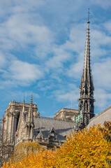 The famous Notre-Dame de Paris cathedral, French Gothic architecture Paris, France