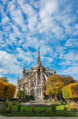 The famous Notre-Dame de Paris cathedral, French Gothic architecture Paris, France
