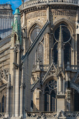 The famous Notre-Dame de Paris cathedral, French Gothic architecture Paris, France